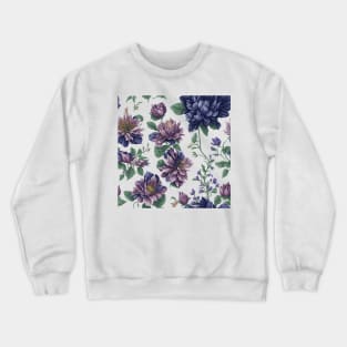 Beautiful Dark Purple floral pattern Crewneck Sweatshirt